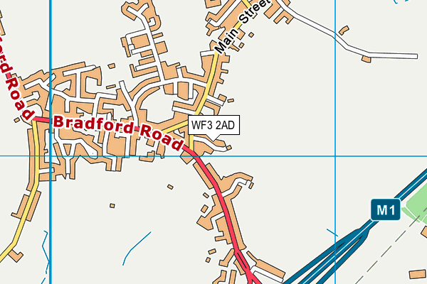 WF3 2AD map - OS VectorMap District (Ordnance Survey)