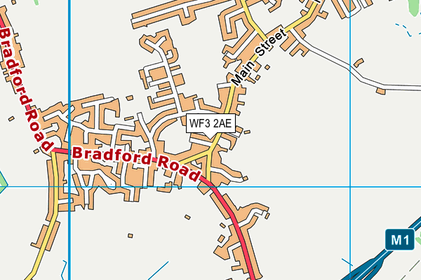WF3 2AE map - OS VectorMap District (Ordnance Survey)
