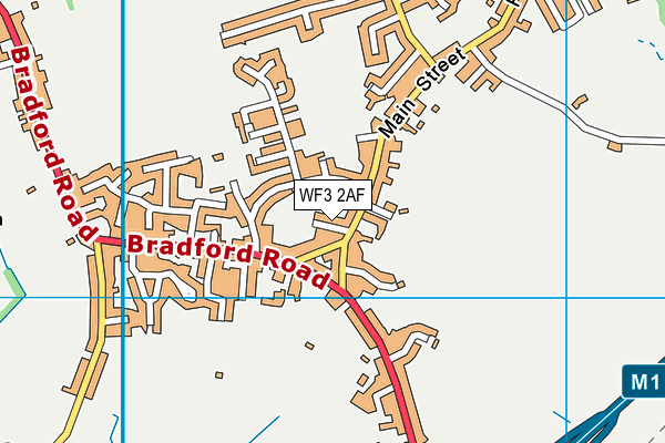 WF3 2AF map - OS VectorMap District (Ordnance Survey)