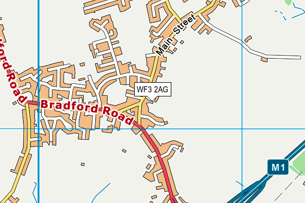 WF3 2AG map - OS VectorMap District (Ordnance Survey)