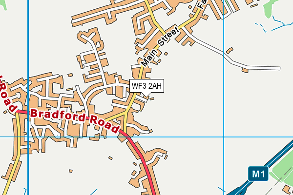 WF3 2AH map - OS VectorMap District (Ordnance Survey)