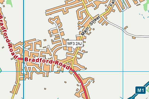 WF3 2AJ map - OS VectorMap District (Ordnance Survey)