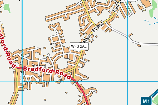 WF3 2AL map - OS VectorMap District (Ordnance Survey)