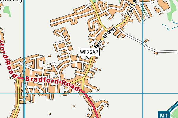 WF3 2AP map - OS VectorMap District (Ordnance Survey)