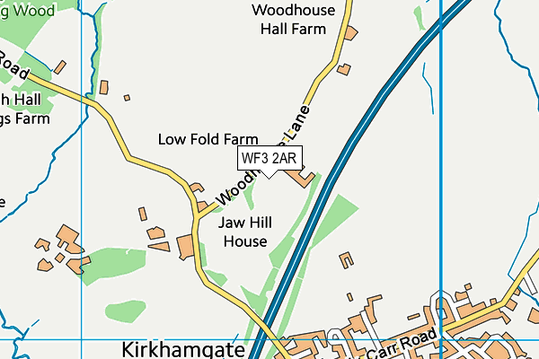 WF3 2AR map - OS VectorMap District (Ordnance Survey)