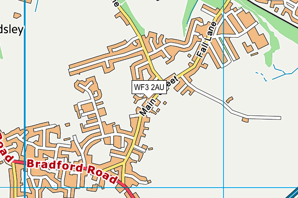 WF3 2AU map - OS VectorMap District (Ordnance Survey)