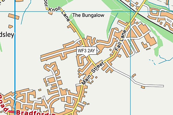 WF3 2AY map - OS VectorMap District (Ordnance Survey)