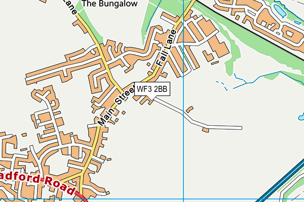 WF3 2BB map - OS VectorMap District (Ordnance Survey)