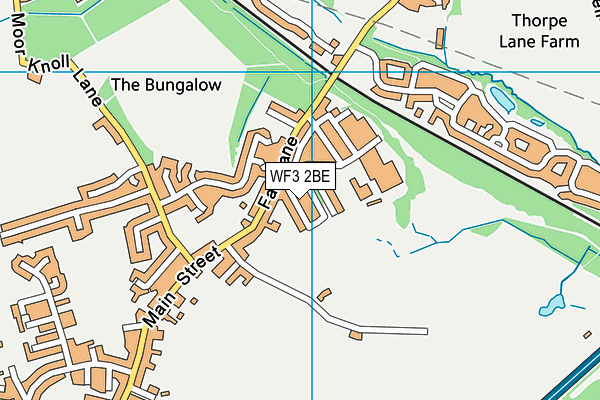 WF3 2BE map - OS VectorMap District (Ordnance Survey)