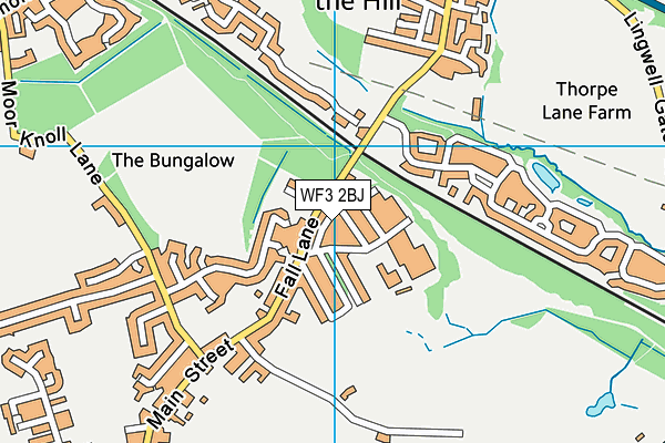 WF3 2BJ map - OS VectorMap District (Ordnance Survey)