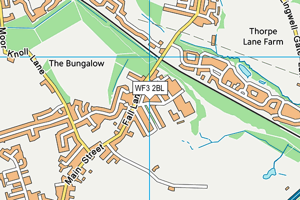 WF3 2BL map - OS VectorMap District (Ordnance Survey)
