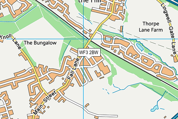 WF3 2BW map - OS VectorMap District (Ordnance Survey)