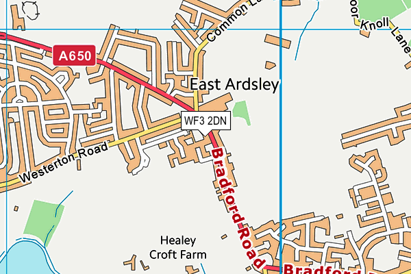 WF3 2DN map - OS VectorMap District (Ordnance Survey)