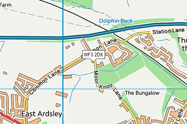 WF3 2DX map - OS VectorMap District (Ordnance Survey)