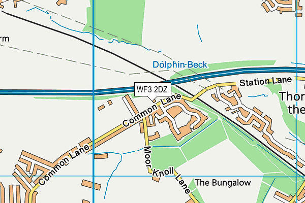 WF3 2DZ map - OS VectorMap District (Ordnance Survey)