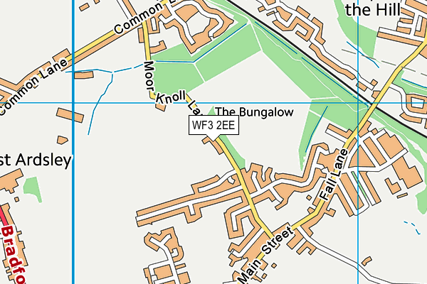 WF3 2EE map - OS VectorMap District (Ordnance Survey)