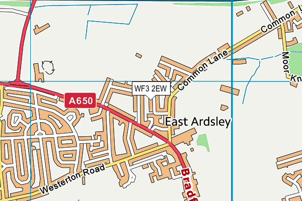 WF3 2EW map - OS VectorMap District (Ordnance Survey)