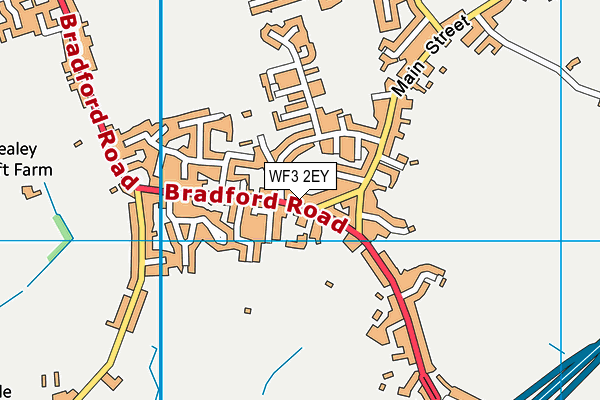 WF3 2EY map - OS VectorMap District (Ordnance Survey)