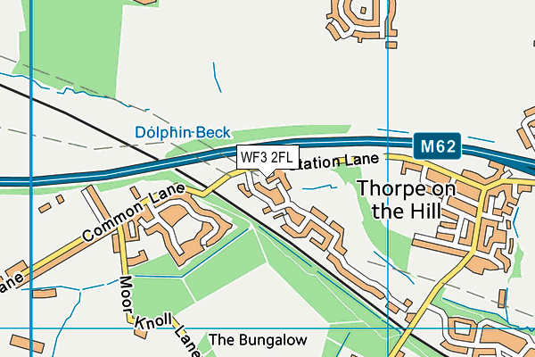 WF3 2FL map - OS VectorMap District (Ordnance Survey)