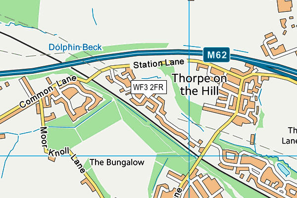 WF3 2FR map - OS VectorMap District (Ordnance Survey)