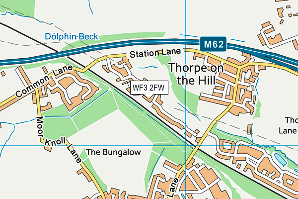 WF3 2FW map - OS VectorMap District (Ordnance Survey)