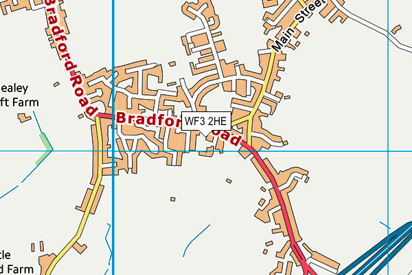 WF3 2HE map - OS VectorMap District (Ordnance Survey)