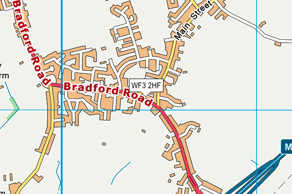 WF3 2HF map - OS VectorMap District (Ordnance Survey)