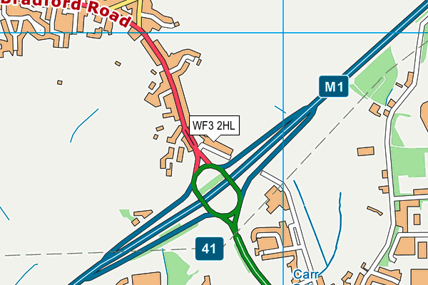 WF3 2HL map - OS VectorMap District (Ordnance Survey)