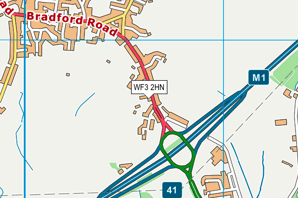 WF3 2HN map - OS VectorMap District (Ordnance Survey)