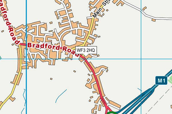 WF3 2HQ map - OS VectorMap District (Ordnance Survey)