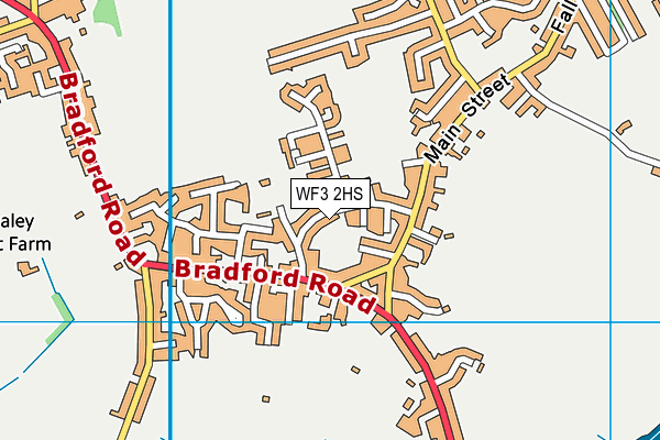 WF3 2HS map - OS VectorMap District (Ordnance Survey)