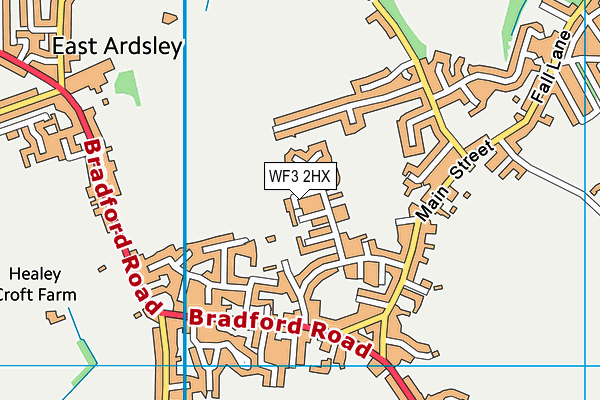 WF3 2HX map - OS VectorMap District (Ordnance Survey)