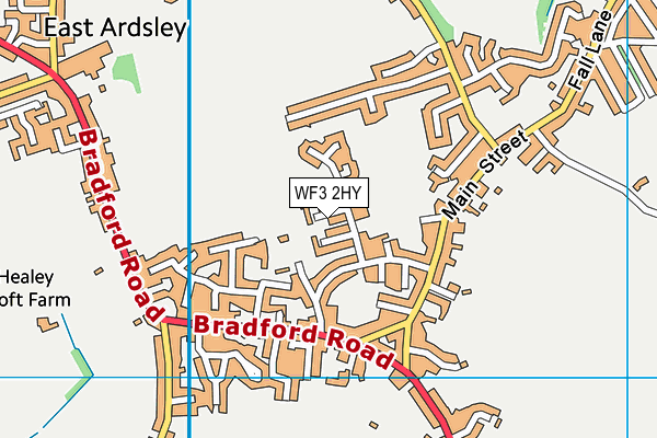 WF3 2HY map - OS VectorMap District (Ordnance Survey)