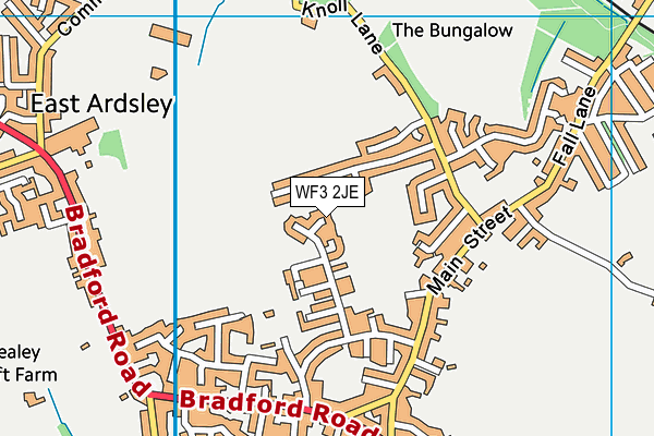 WF3 2JE map - OS VectorMap District (Ordnance Survey)