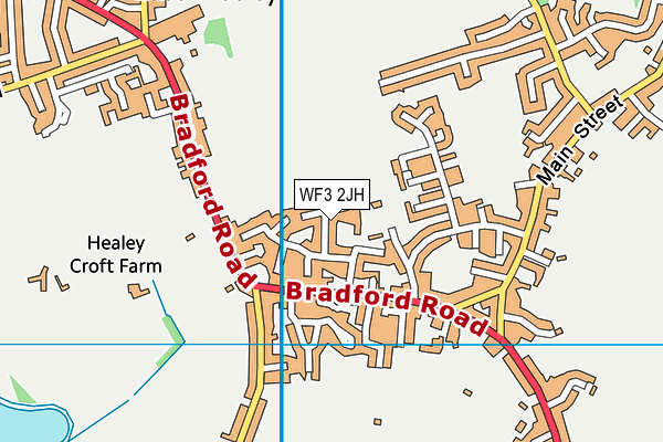 WF3 2JH map - OS VectorMap District (Ordnance Survey)