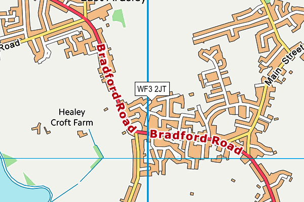 WF3 2JT map - OS VectorMap District (Ordnance Survey)