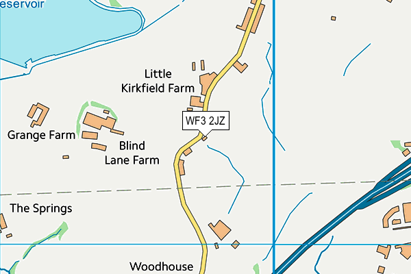 WF3 2JZ map - OS VectorMap District (Ordnance Survey)