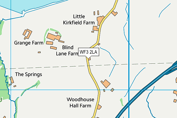 WF3 2LA map - OS VectorMap District (Ordnance Survey)