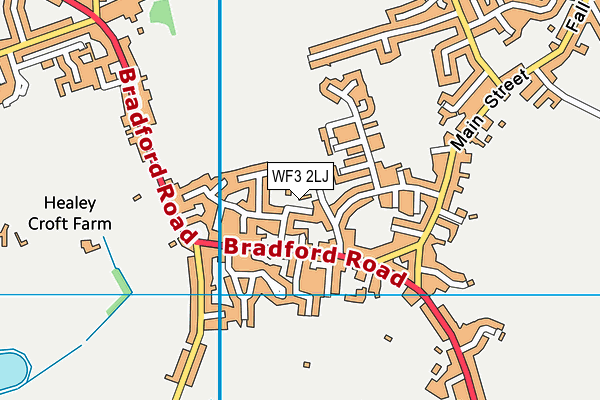 WF3 2LJ map - OS VectorMap District (Ordnance Survey)