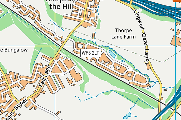 WF3 2LT map - OS VectorMap District (Ordnance Survey)
