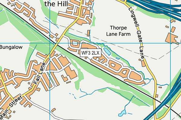 WF3 2LX map - OS VectorMap District (Ordnance Survey)