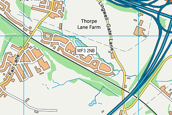 WF3 2NB map - OS VectorMap District (Ordnance Survey)