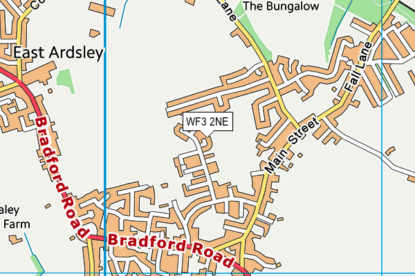 WF3 2NE map - OS VectorMap District (Ordnance Survey)