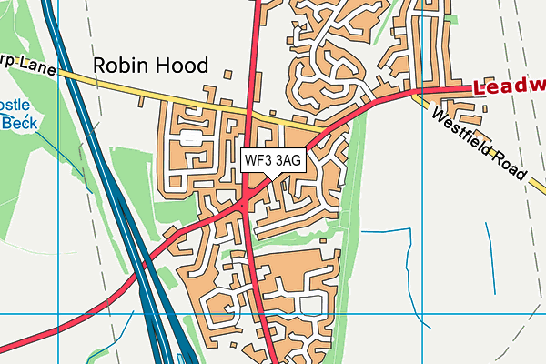 WF3 3AG map - OS VectorMap District (Ordnance Survey)