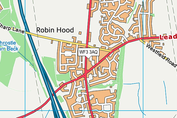 WF3 3AQ map - OS VectorMap District (Ordnance Survey)