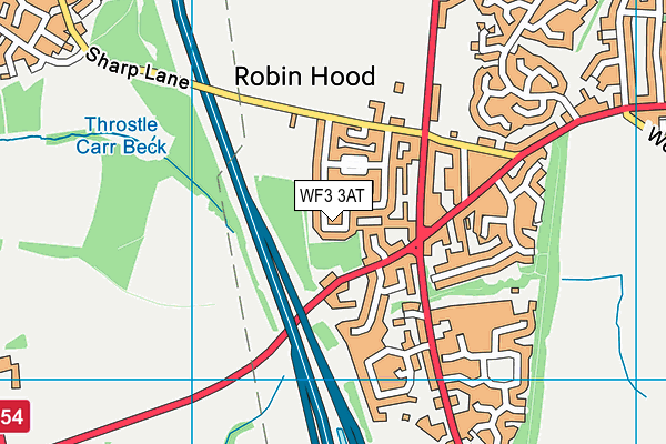 WF3 3AT map - OS VectorMap District (Ordnance Survey)