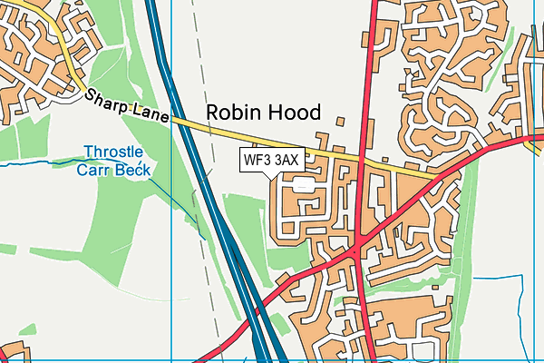 WF3 3AX map - OS VectorMap District (Ordnance Survey)