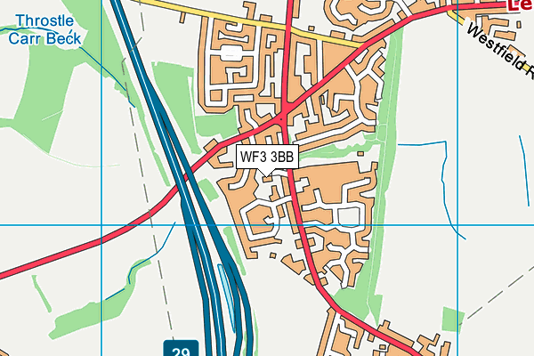 WF3 3BB map - OS VectorMap District (Ordnance Survey)