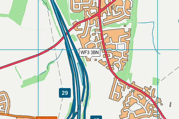 WF3 3BN map - OS VectorMap District (Ordnance Survey)