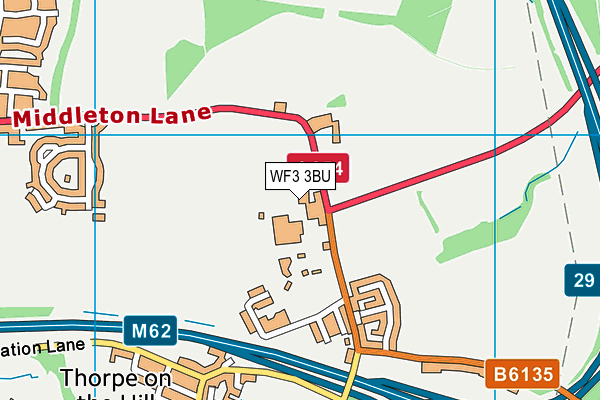 WF3 3BU map - OS VectorMap District (Ordnance Survey)